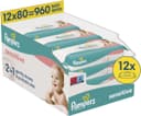 Pampers Sensitive babydoekjes - 12 verpakkingen van 80 doekjes = 960 billendoekjes
